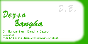 dezso bangha business card